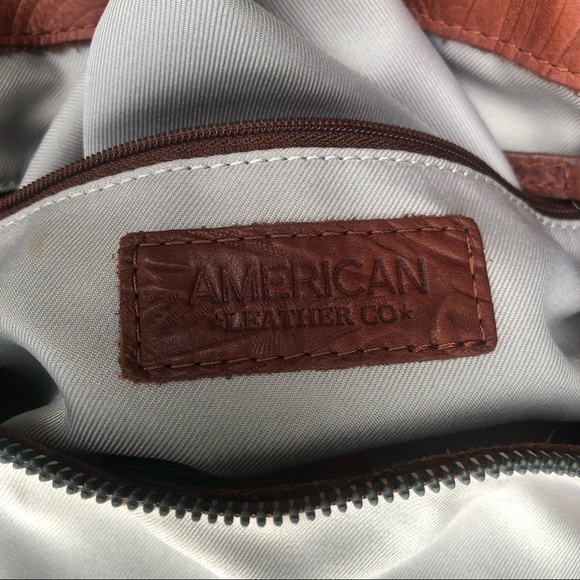 American Leather Company Liberty Shopper  Brandy Tooled Purse - Picture 9 of 11